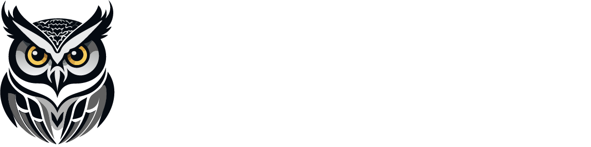 Outokummun Pöllöpuiston logo – ainutlaatuinen teemapuisto Itä-Suomessa, jossa voit tutustua pöllöihin ja nauttia luonnon rauhasta.